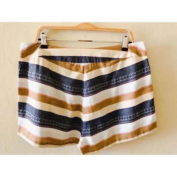 MUD PIE WOMEN STRIPE COTTON SHORTS Sz L - Picture 4 of 6